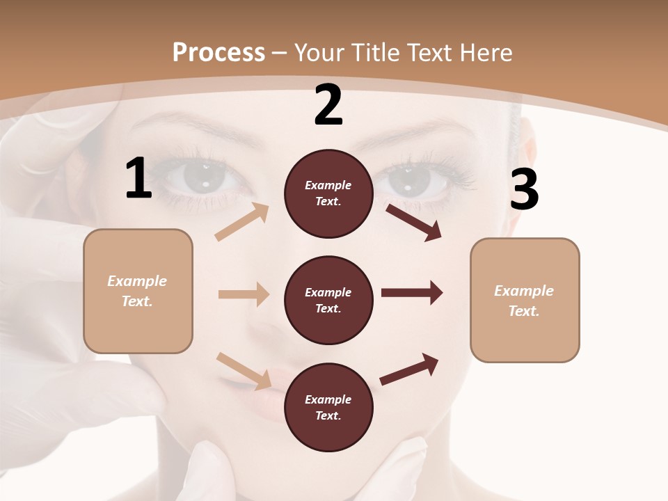 Beautician Touching Perfect Famel Face PowerPoint Template