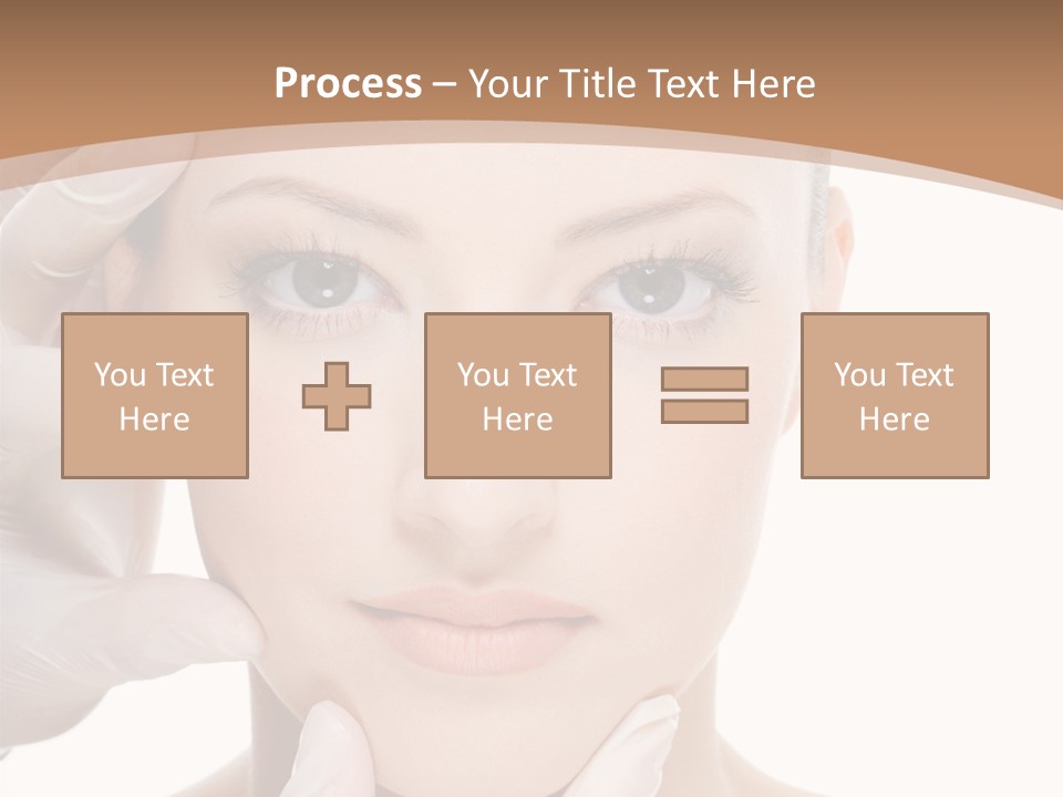 Beautician Touching Perfect Famel Face PowerPoint Template