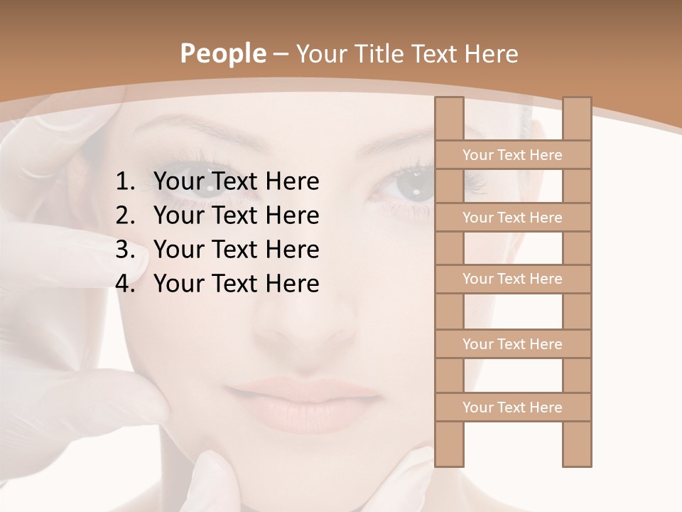 Beautician Touching Perfect Famel Face PowerPoint Template