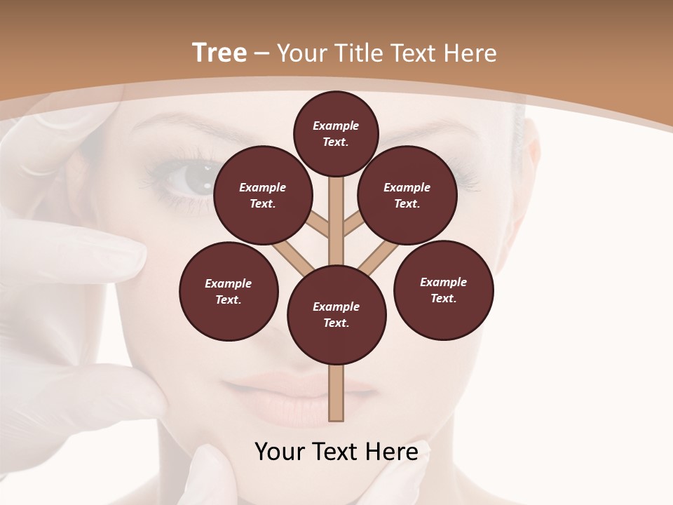 Beautician Touching Perfect Famel Face PowerPoint Template