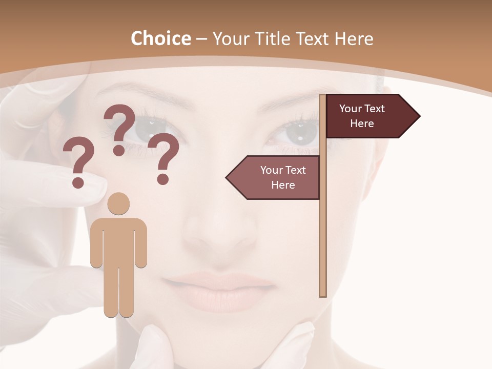 Beautician Touching Perfect Famel Face PowerPoint Template