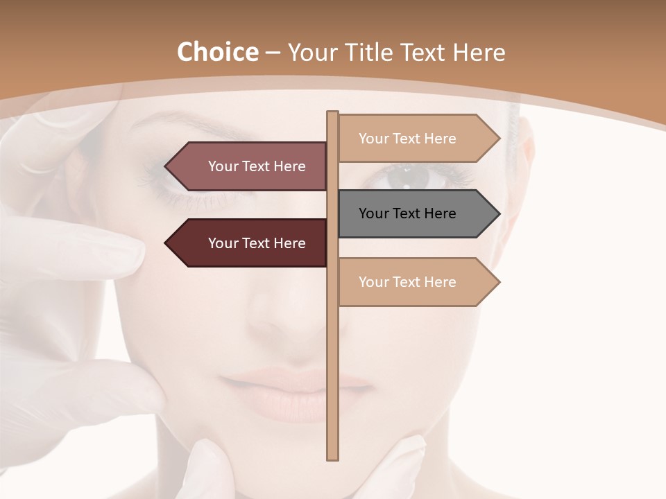 Beautician Touching Perfect Famel Face PowerPoint Template