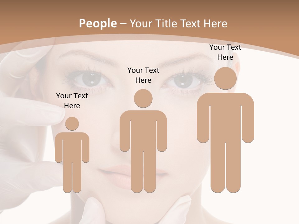 Beautician Touching Perfect Famel Face PowerPoint Template