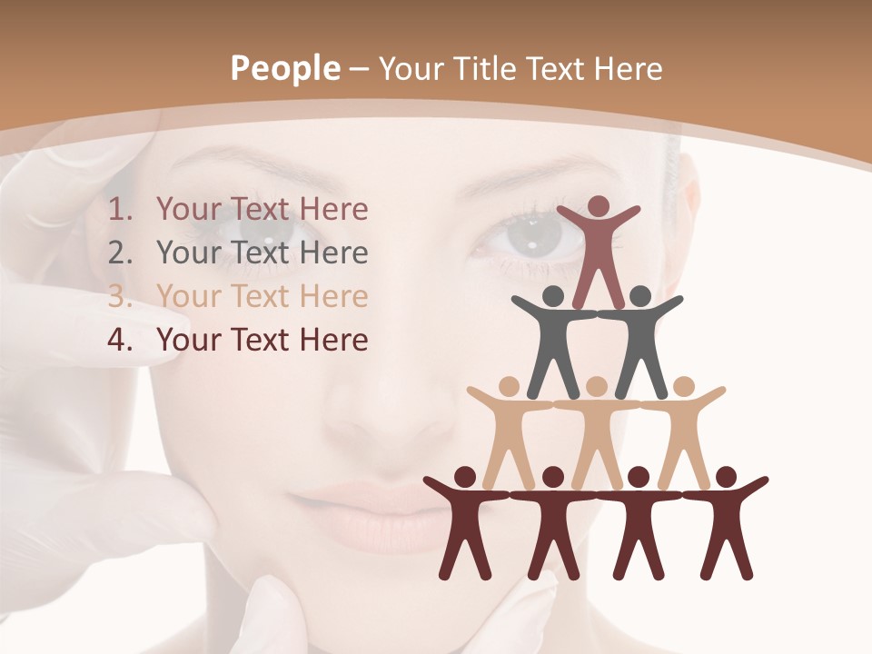 Beautician Touching Perfect Famel Face PowerPoint Template