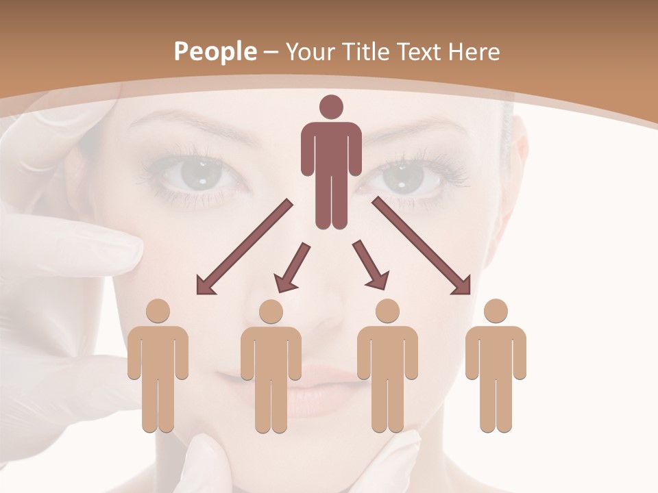 Beautician Touching Perfect Famel Face PowerPoint Template