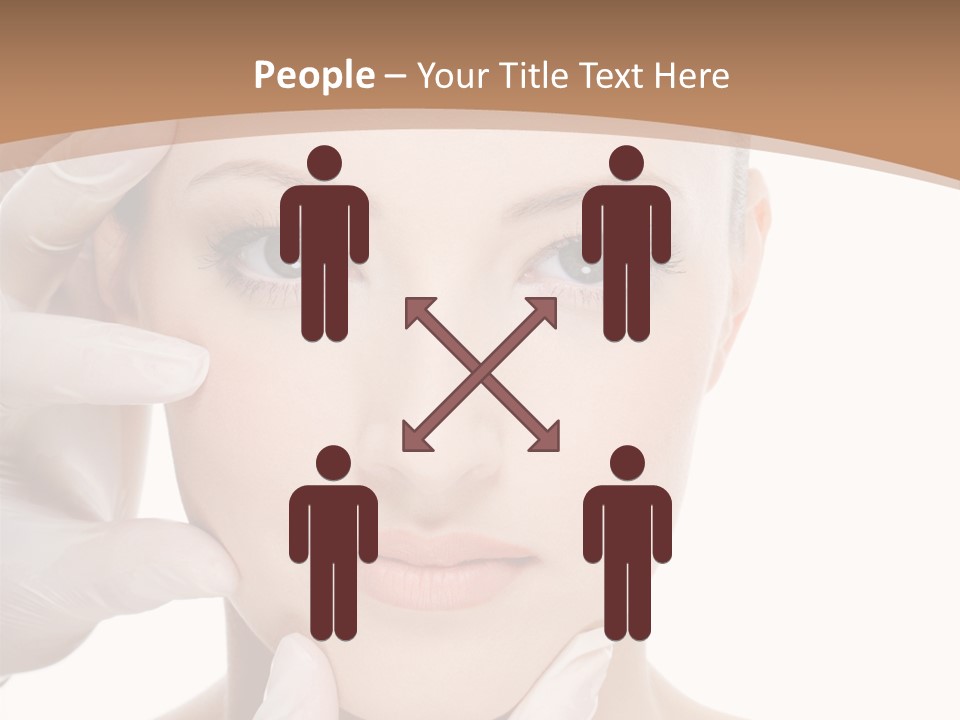 Beautician Touching Perfect Famel Face PowerPoint Template