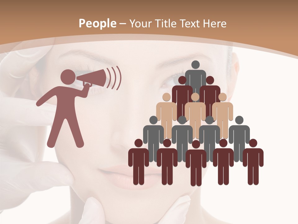 Beautician Touching Perfect Famel Face PowerPoint Template