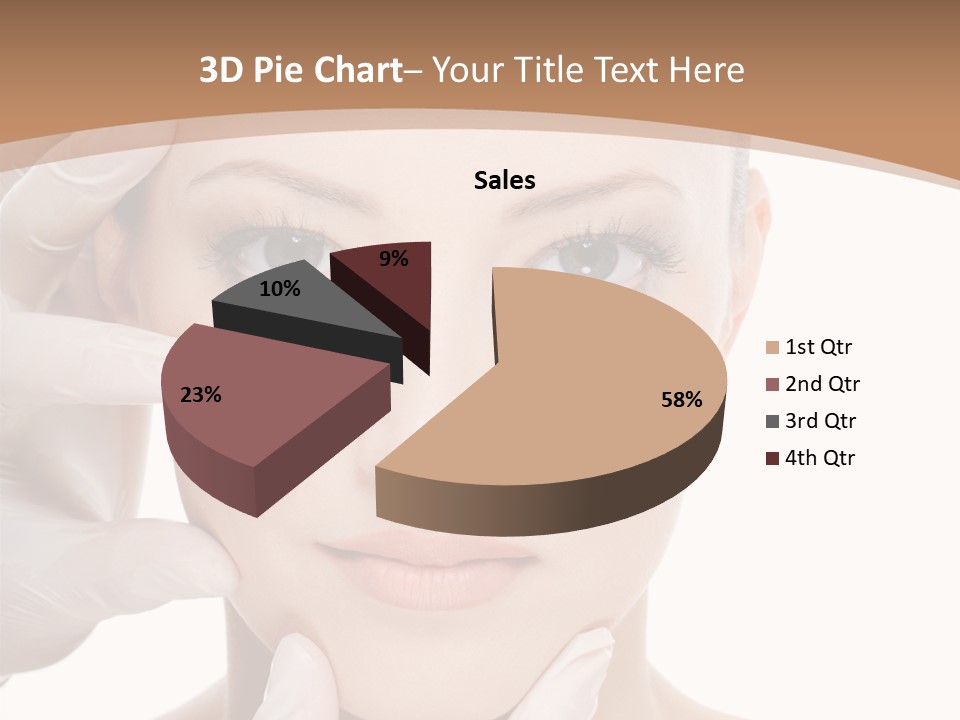 Beautician Touching Perfect Famel Face PowerPoint Template