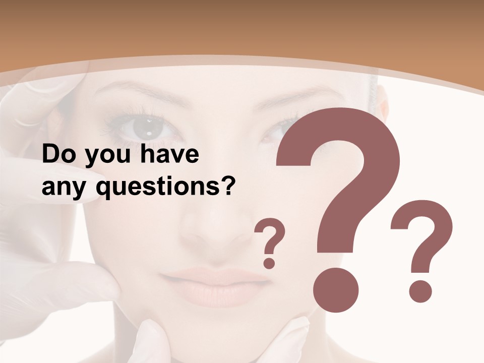 Beautician Touching Perfect Famel Face PowerPoint Template