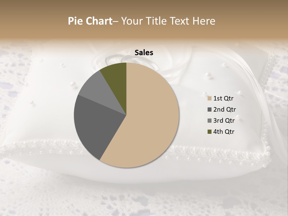 A Wedding Ring Pillow On A Lace Tablecloth PowerPoint Template
