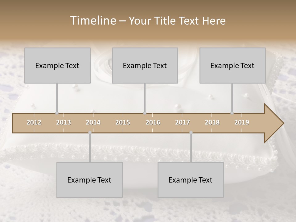A Wedding Ring Pillow On A Lace Tablecloth PowerPoint Template