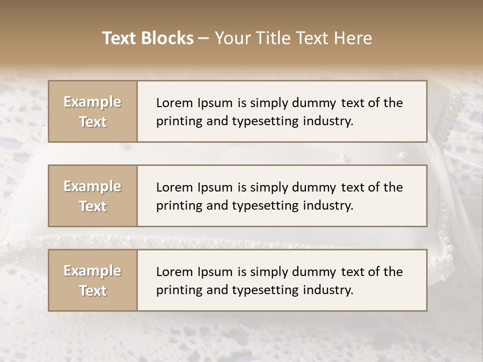 A Wedding Ring Pillow On A Lace Tablecloth PowerPoint Template