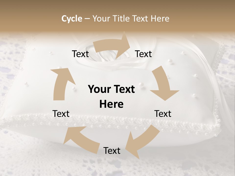 A Wedding Ring Pillow On A Lace Tablecloth PowerPoint Template