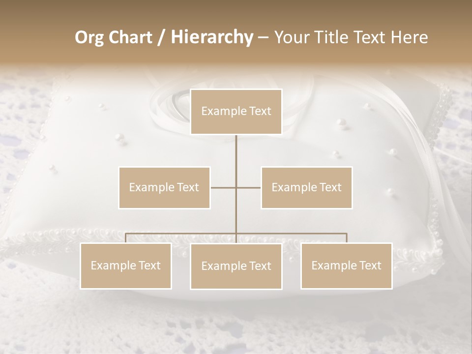 A Wedding Ring Pillow On A Lace Tablecloth PowerPoint Template