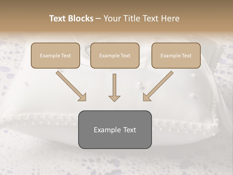 A Wedding Ring Pillow On A Lace Tablecloth PowerPoint Template