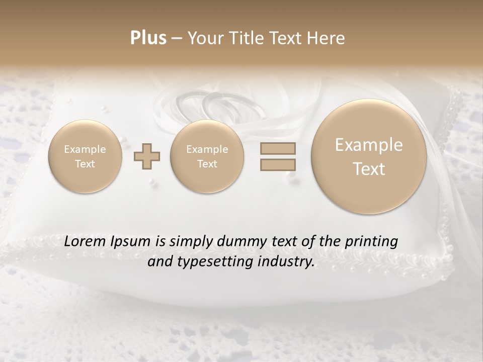 A Wedding Ring Pillow On A Lace Tablecloth PowerPoint Template