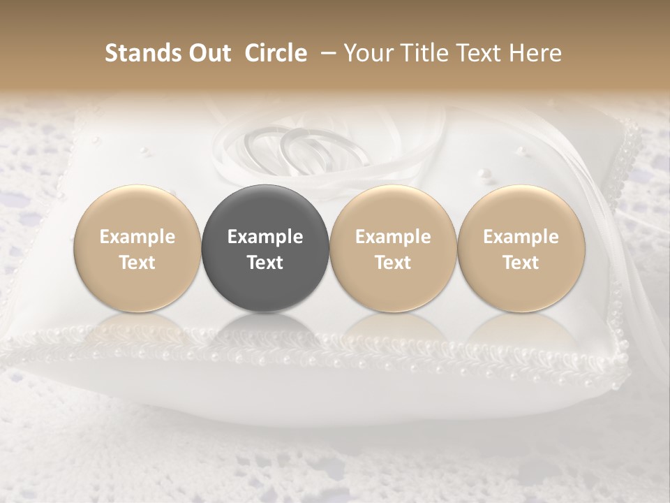 A Wedding Ring Pillow On A Lace Tablecloth PowerPoint Template