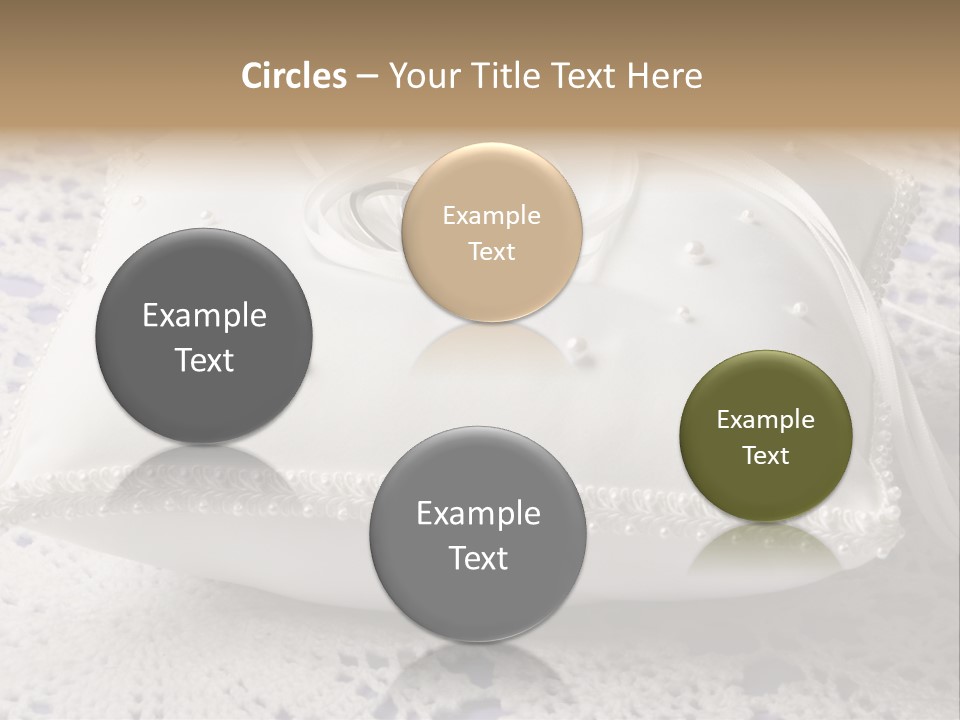 A Wedding Ring Pillow On A Lace Tablecloth PowerPoint Template
