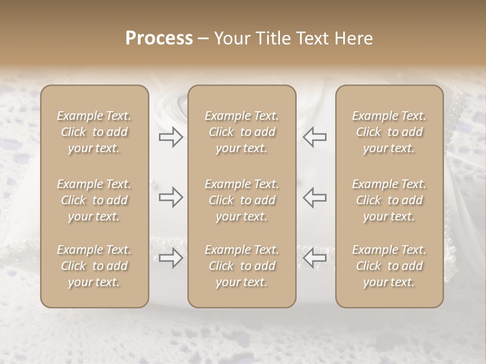 A Wedding Ring Pillow On A Lace Tablecloth PowerPoint Template