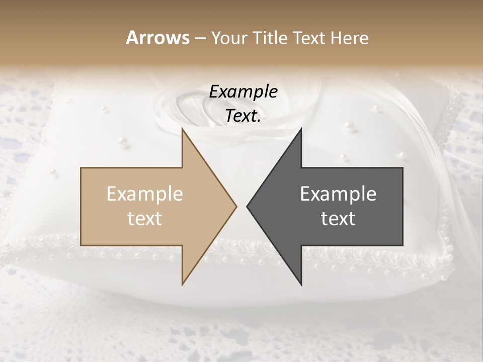 A Wedding Ring Pillow On A Lace Tablecloth PowerPoint Template