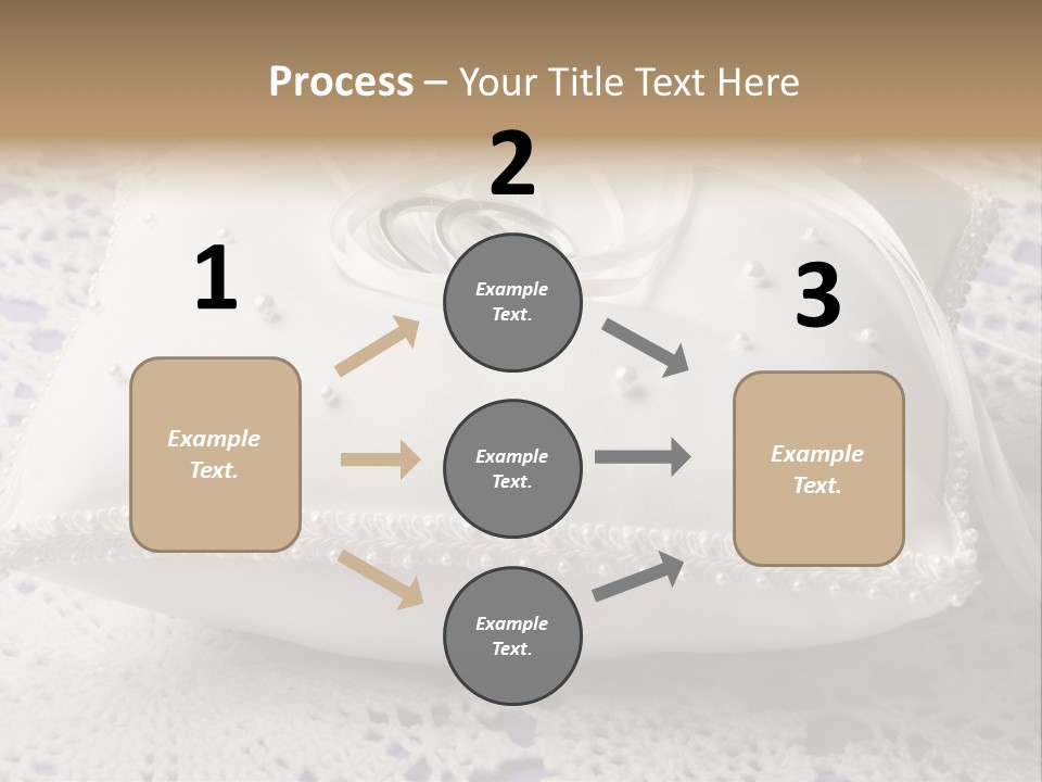 A Wedding Ring Pillow On A Lace Tablecloth PowerPoint Template