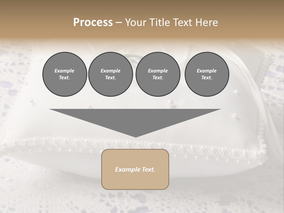 A Wedding Ring Pillow On A Lace Tablecloth PowerPoint Template