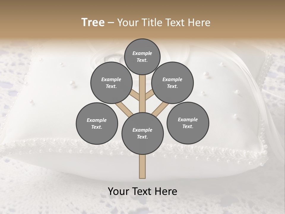 A Wedding Ring Pillow On A Lace Tablecloth PowerPoint Template