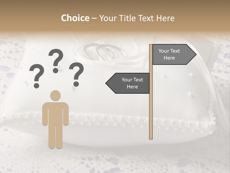 A Wedding Ring Pillow On A Lace Tablecloth PowerPoint Template
