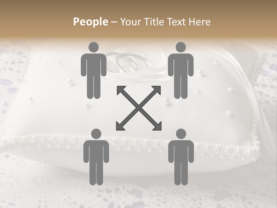 A Wedding Ring Pillow On A Lace Tablecloth PowerPoint Template