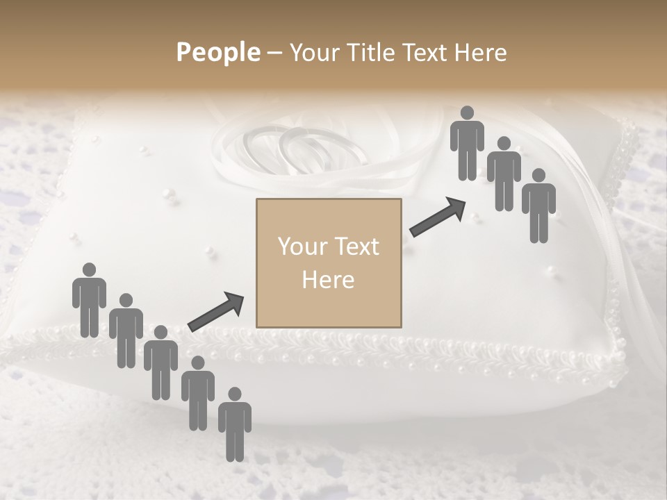 A Wedding Ring Pillow On A Lace Tablecloth PowerPoint Template