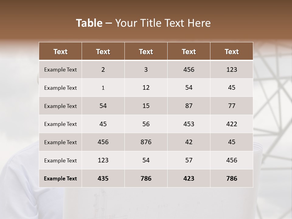Engineer With Blueprint In Front Of Crane PowerPoint Template