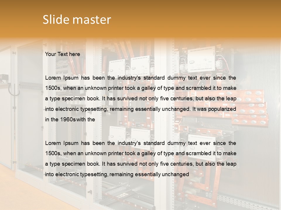 Switchboard For Electric Industrial Control And Distribution PowerPoint Template