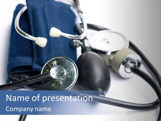 Stethoscope And Sphingomamometer PowerPoint Template