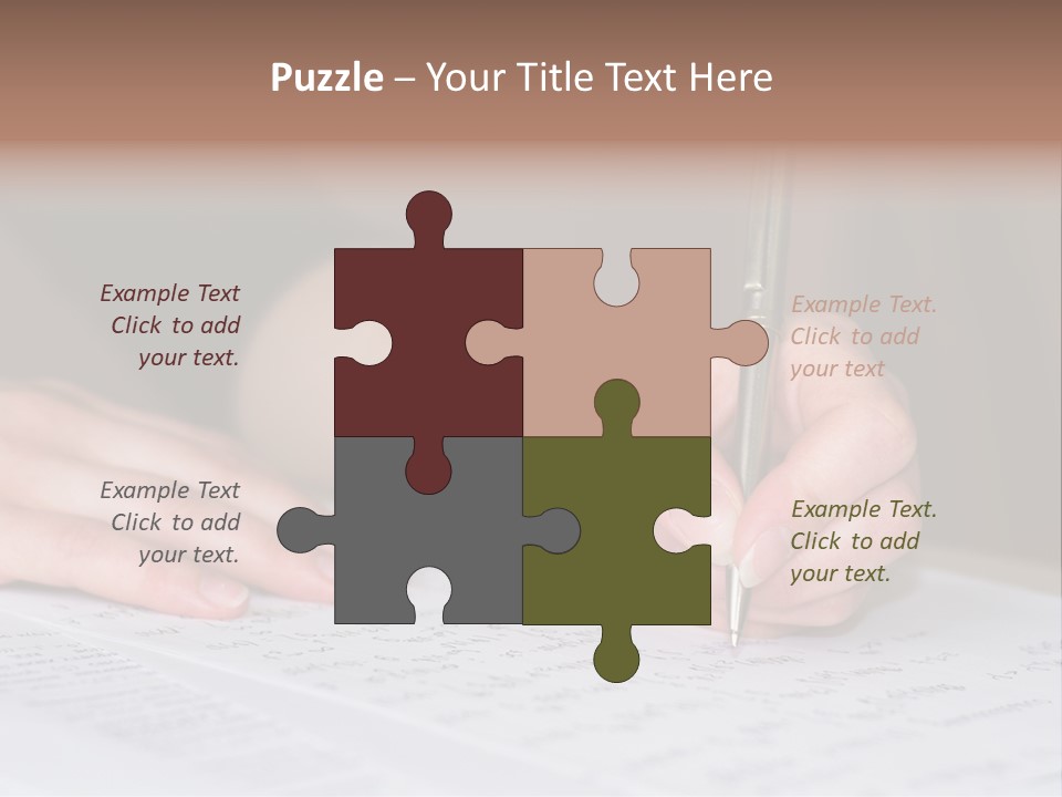 Gold Guy Puzzled PowerPoint Template