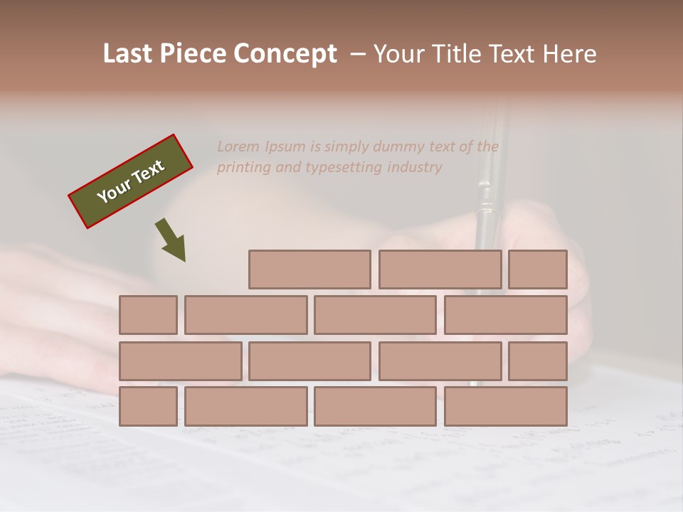 Gold Guy Puzzled PowerPoint Template