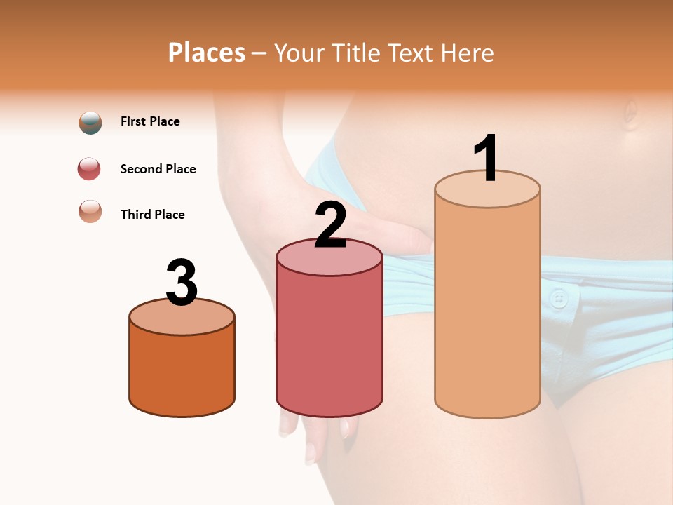 Belly Of Beautiful Young Female Sportsman Isolated On White PowerPoint Template