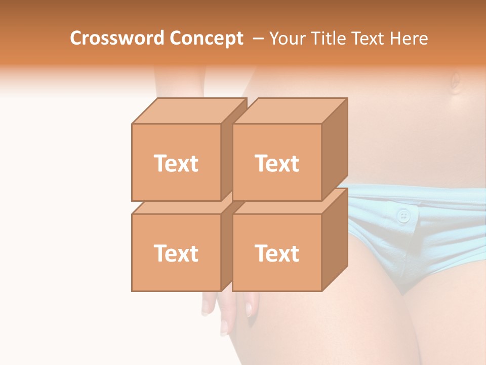 Belly Of Beautiful Young Female Sportsman Isolated On White PowerPoint Template