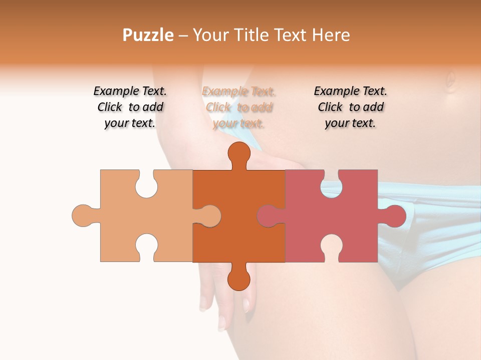 Belly Of Beautiful Young Female Sportsman Isolated On White PowerPoint Template