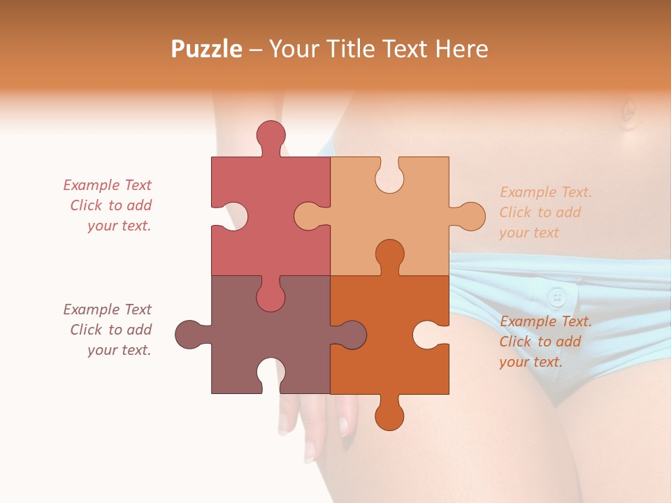 Belly Of Beautiful Young Female Sportsman Isolated On White PowerPoint Template