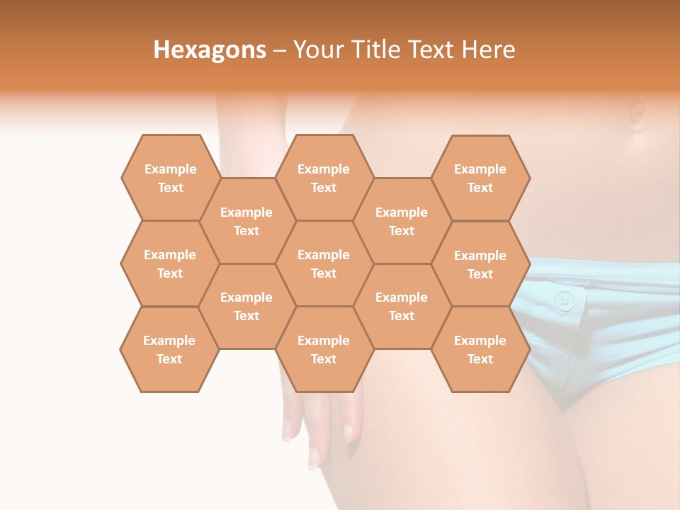 Belly Of Beautiful Young Female Sportsman Isolated On White PowerPoint Template