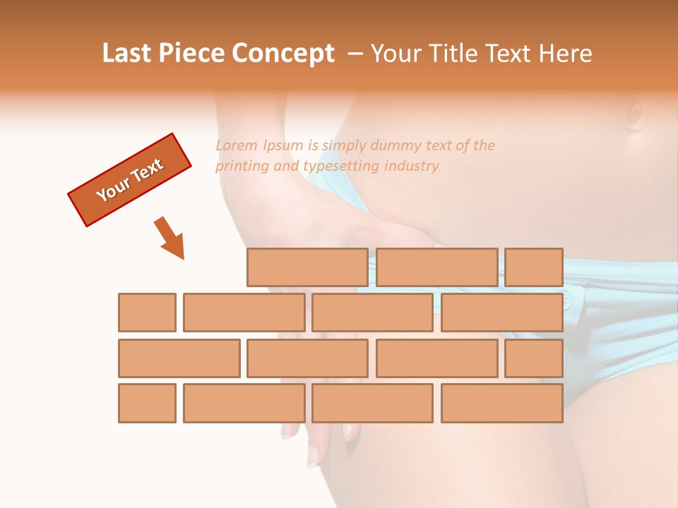 Belly Of Beautiful Young Female Sportsman Isolated On White PowerPoint Template