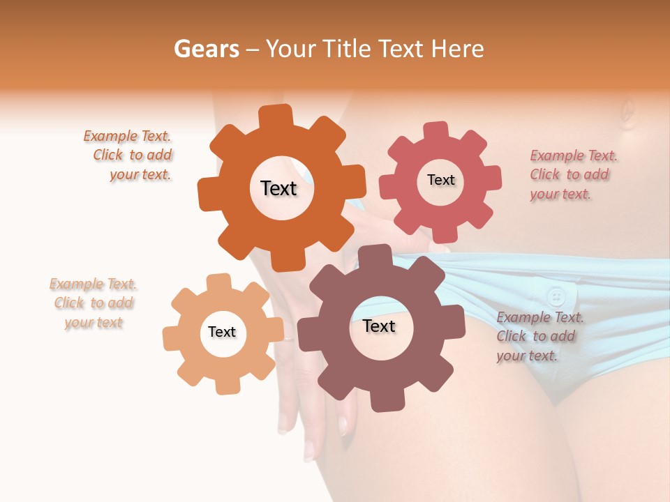 Belly Of Beautiful Young Female Sportsman Isolated On White PowerPoint Template