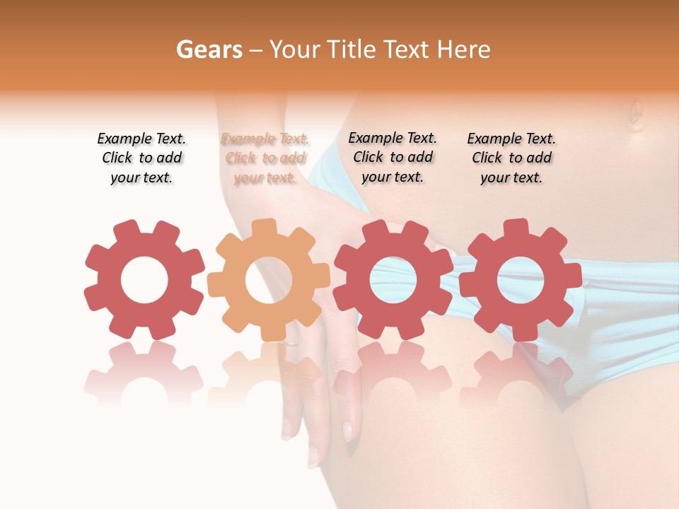 Belly Of Beautiful Young Female Sportsman Isolated On White PowerPoint Template