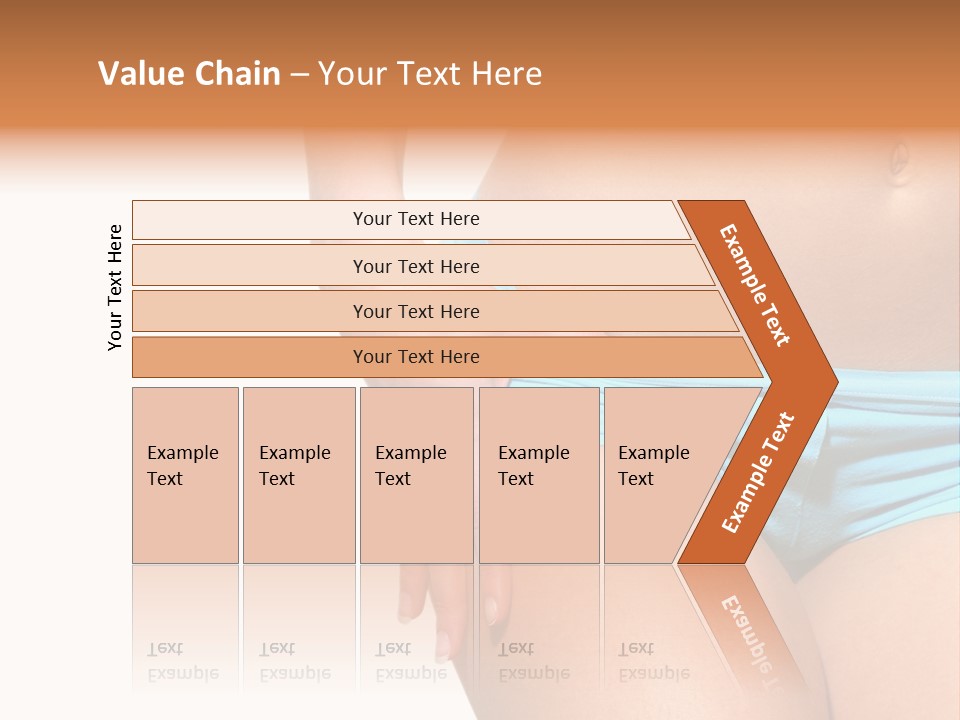 Belly Of Beautiful Young Female Sportsman Isolated On White PowerPoint Template