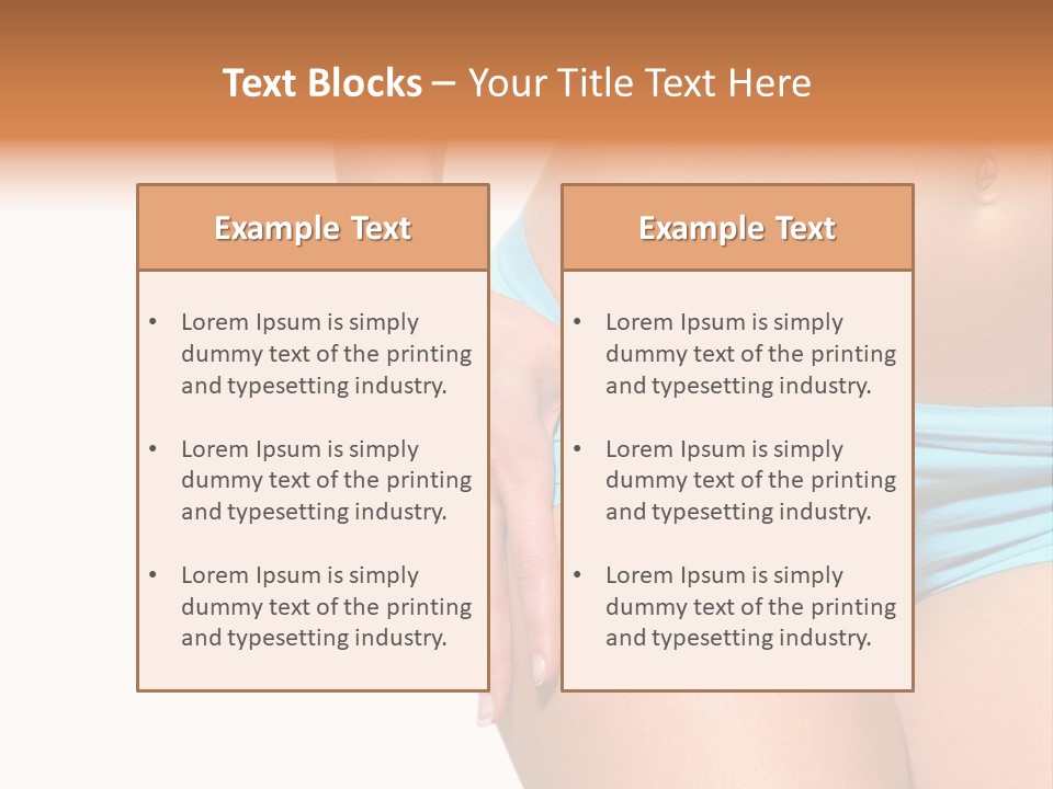 Belly Of Beautiful Young Female Sportsman Isolated On White PowerPoint Template