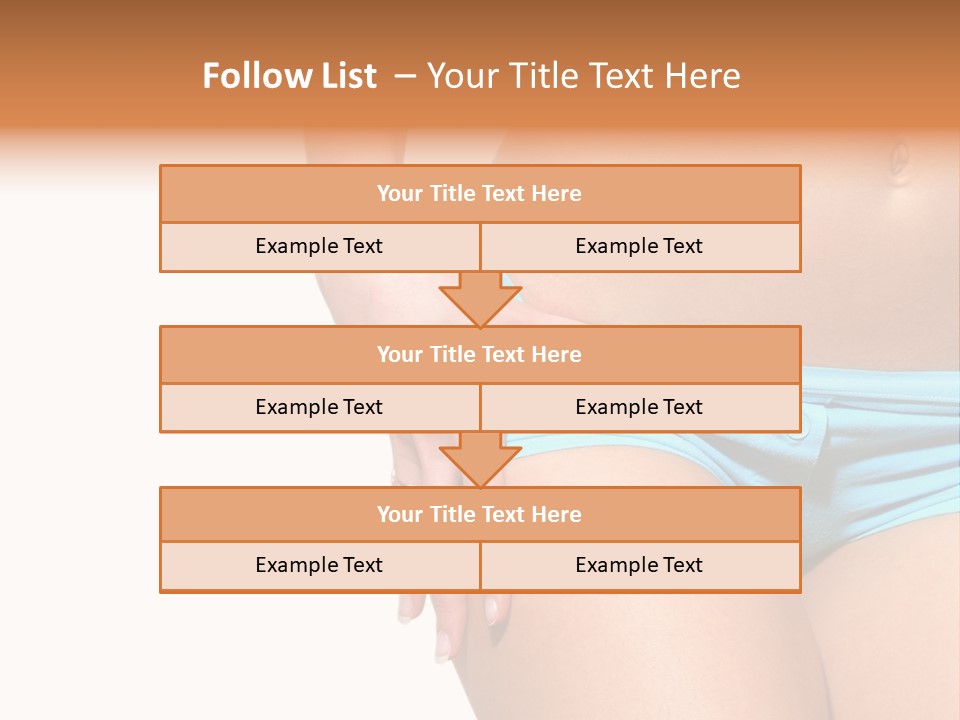 Belly Of Beautiful Young Female Sportsman Isolated On White PowerPoint Template