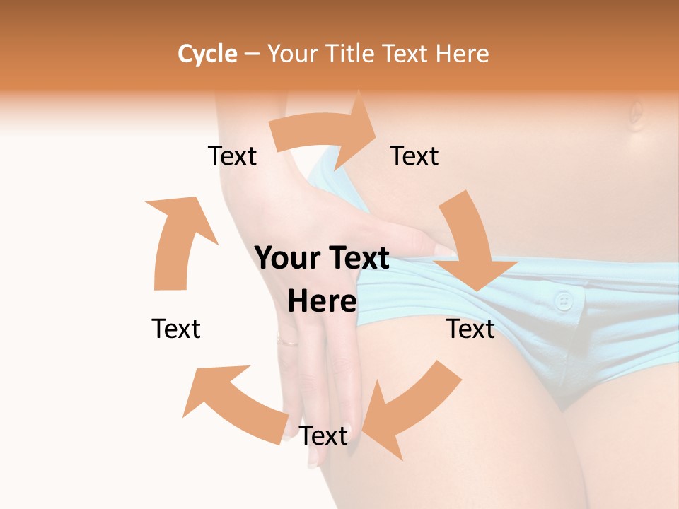 Belly Of Beautiful Young Female Sportsman Isolated On White PowerPoint Template