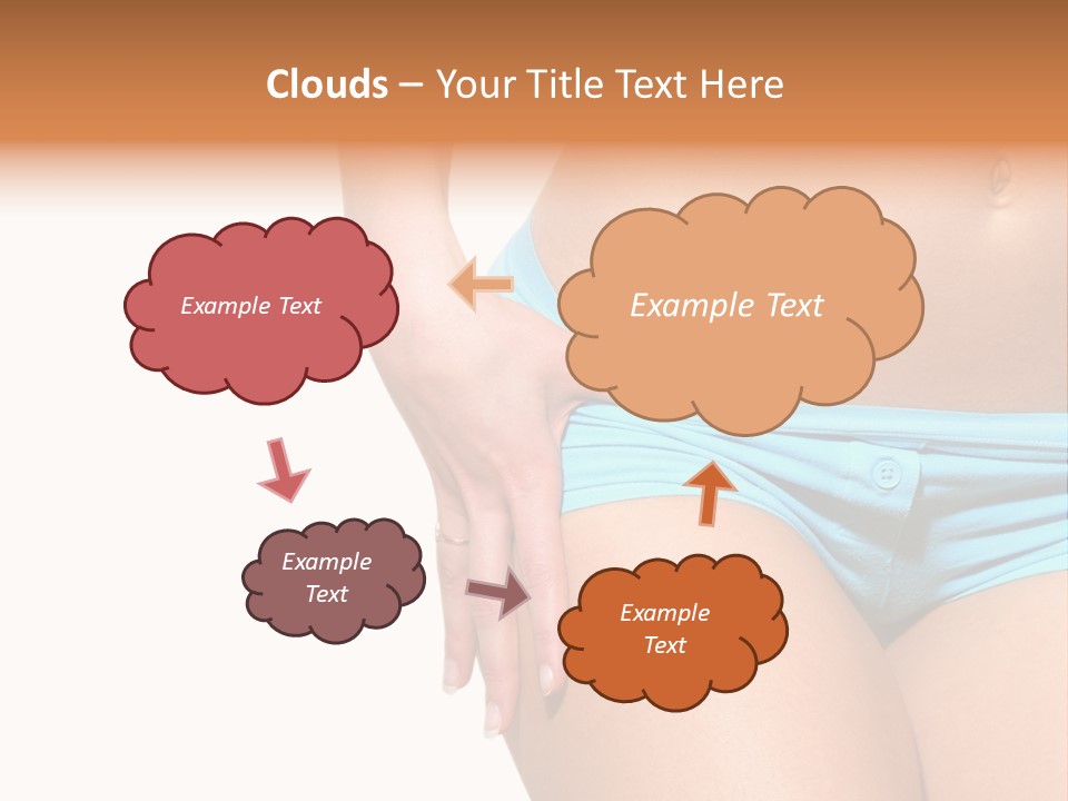 Belly Of Beautiful Young Female Sportsman Isolated On White PowerPoint Template