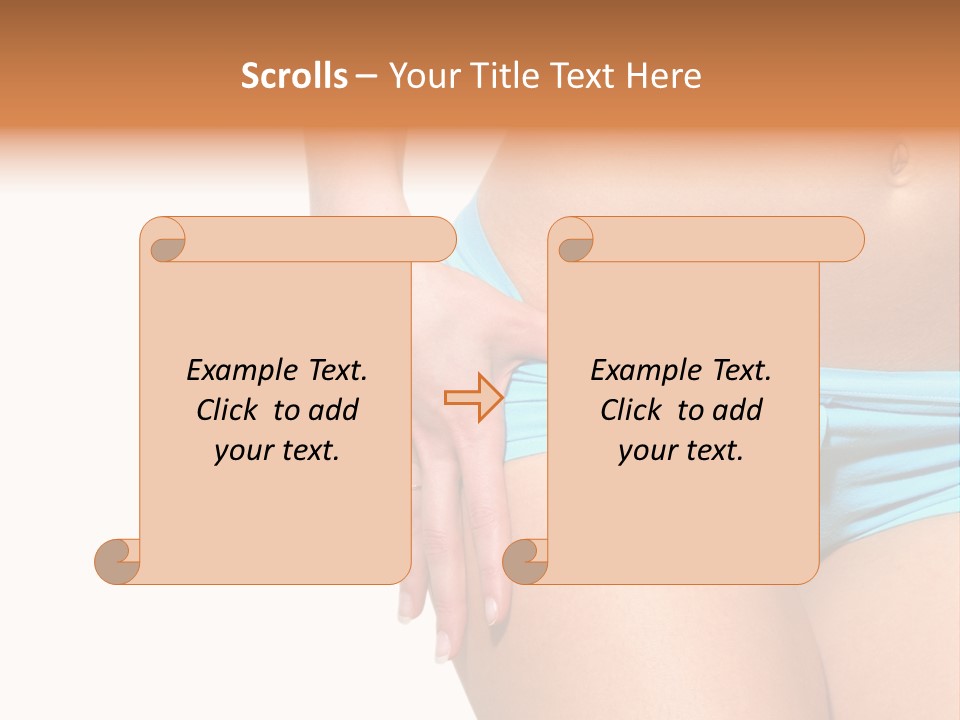 Belly Of Beautiful Young Female Sportsman Isolated On White PowerPoint Template