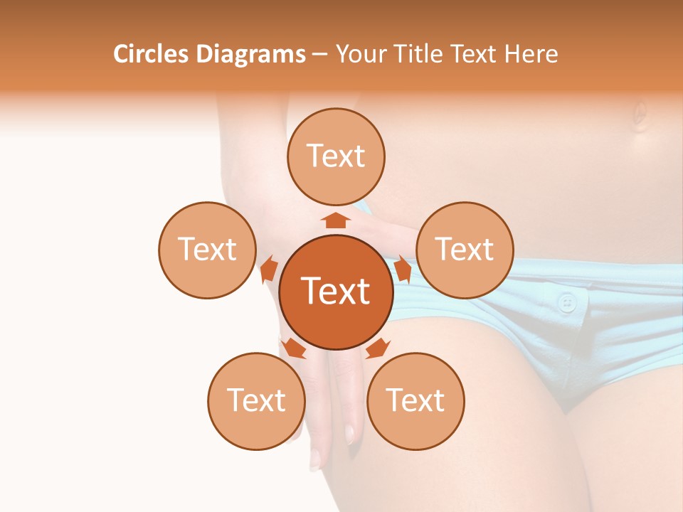 Belly Of Beautiful Young Female Sportsman Isolated On White PowerPoint Template